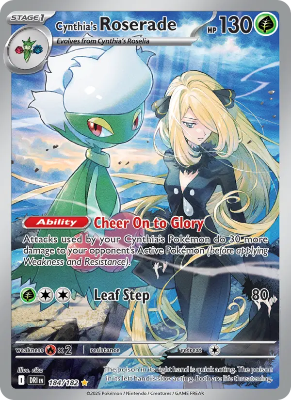 Cynthia's Roserade 184 — Destined Rivals 184, Holofoil finish