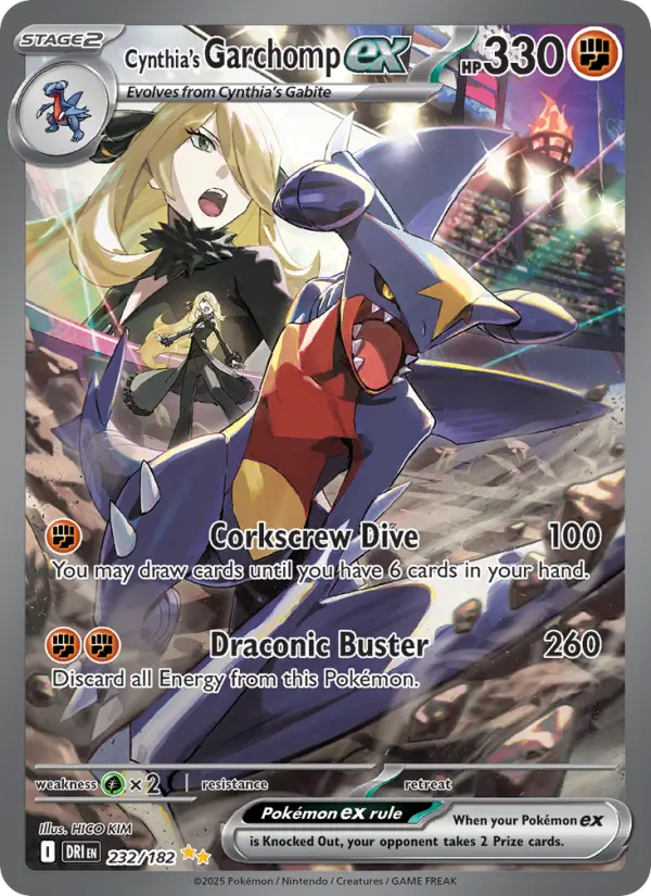 Cynthia's Garchomp ex 232 card from Destined Rivals