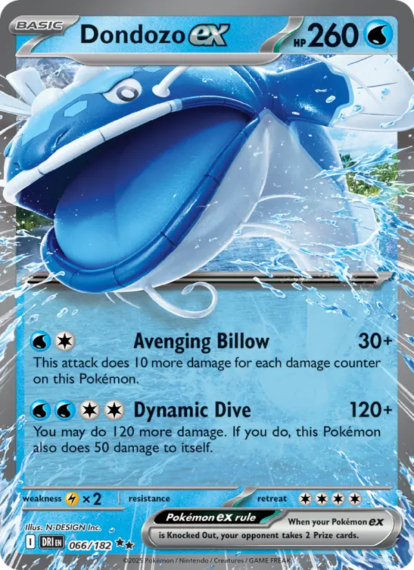 Dondozo ex 66 card from Destined Rivals