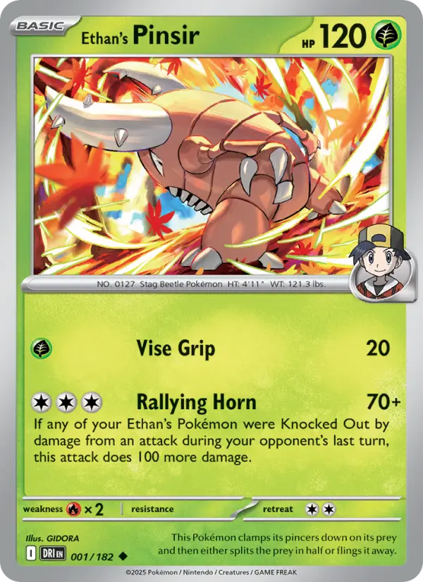Ethan's Pinsir 1 card from Destined Rivals