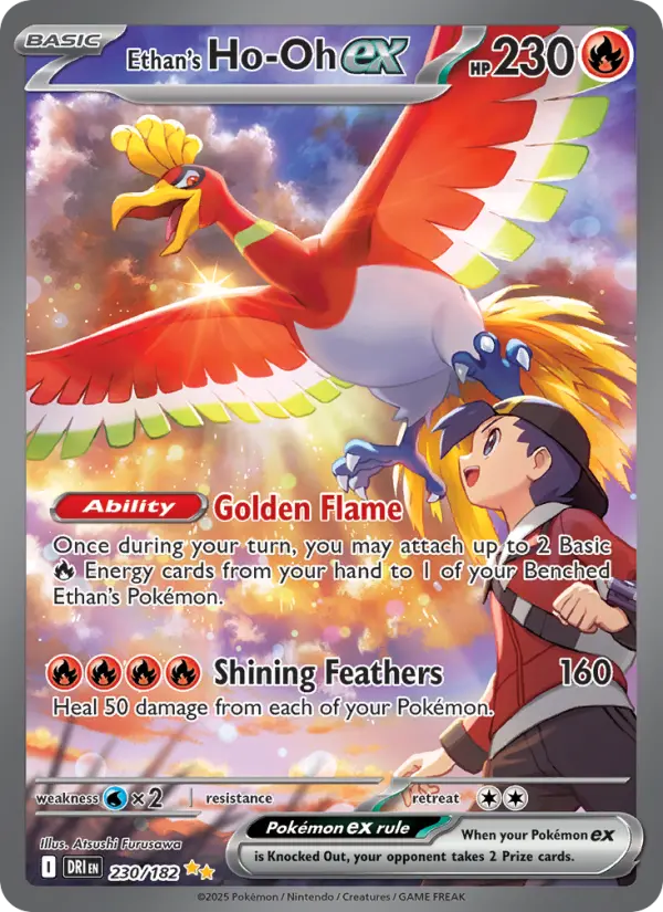 Ethan's Ho-Oh ex 230 card from Destined Rivals