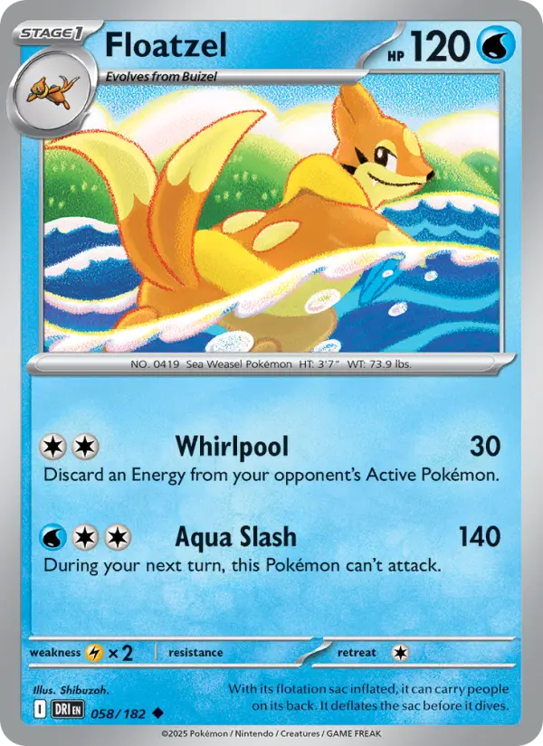 Floatzel 58 — Destined Rivals 58, Normal finish