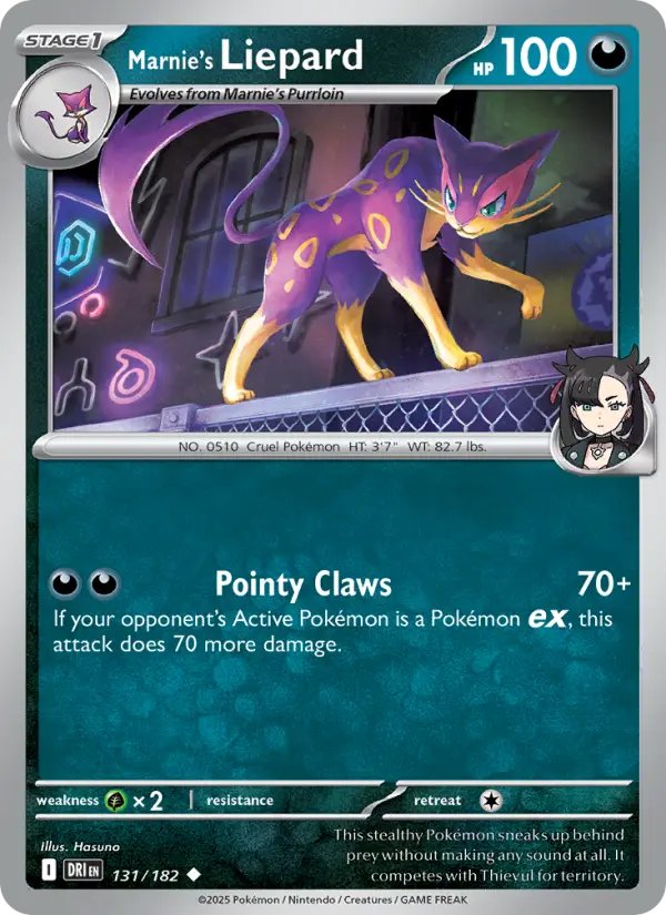 Marnie's Liepard 131 card from Destined Rivals