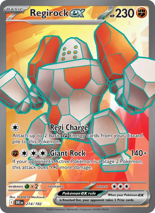 Regirock ex 214 — Destined Rivals 214, Holofoil finish