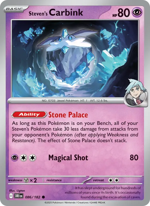 Steven's Carbink 86 card from Destined Rivals