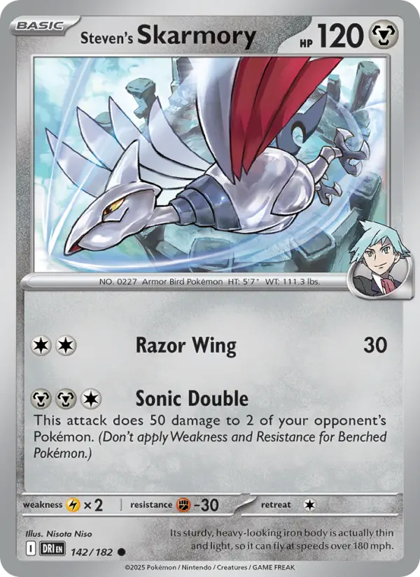 Steven's Skarmory 142 — Destined Rivals 142, Normal finish