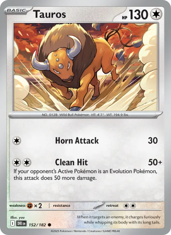 Tauros 152 card from Destined Rivals