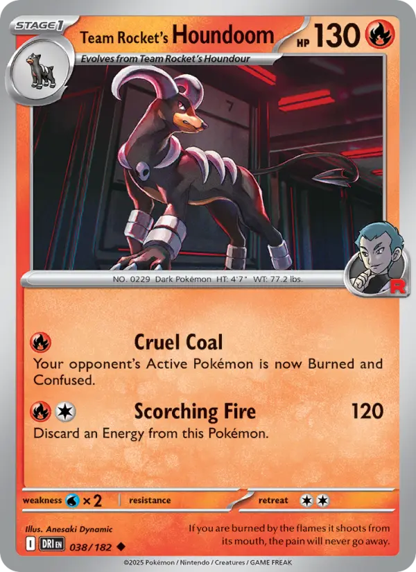 Team Rocket's Houndoom 38 card from Destined Rivals