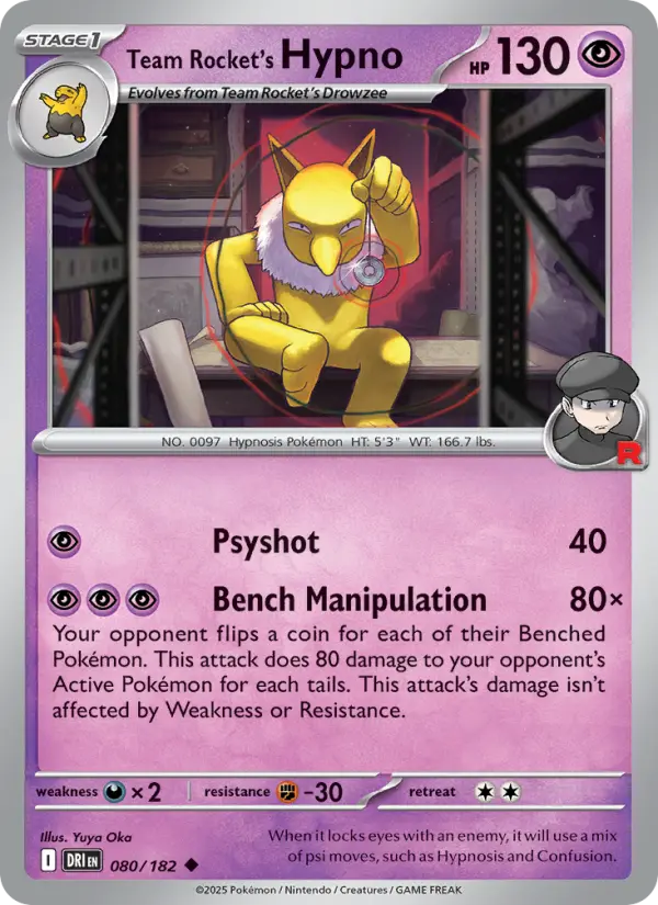 Team Rocket's Hypno 80 — Destined Rivals 80, Normal finish