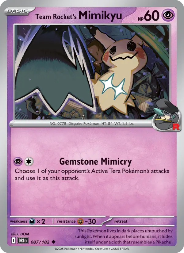 Team Rocket's Mimikyu 87 — Destined Rivals 87, Normal finish