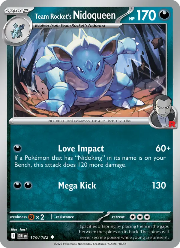 Team Rocket's Nidoqueen 116 — Destined Rivals 116, Normal finish