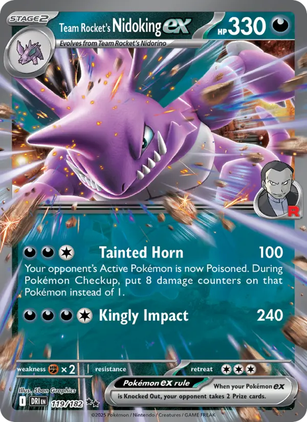 Team Rocket's Nidoking ex 119 — Destined Rivals 119, Holofoil finish
