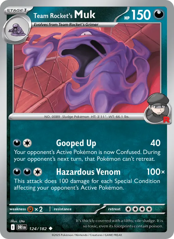Team Rocket's Muk 124 card from Destined Rivals