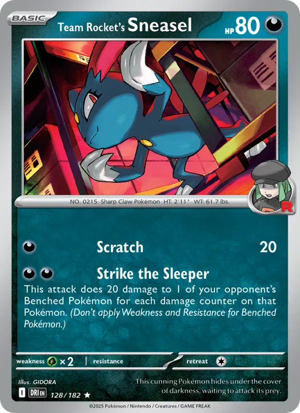Team Rocket's Sneasel 128 — Destined Rivals 128, Holofoil finish
