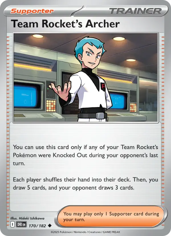 Team Rocket's Archer 170 card from Destined Rivals