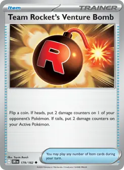 Team Rocket's Venture Bomb 179 — shown as an example of the Reverse Holofoil finish