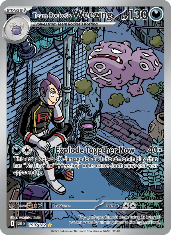 Team Rocket's Weezing 199 card from Destined Rivals