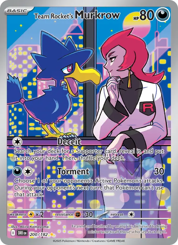 Team Rocket's Murkrow 200 — Destined Rivals 200, Holofoil finish