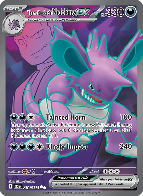 Team Rocket's Nidoking ex 216 — Destined Rivals 216, Holofoil finish