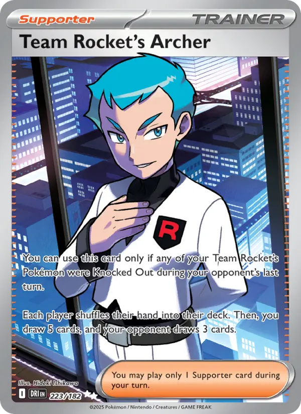 Team Rocket's Archer 223 card from Destined Rivals