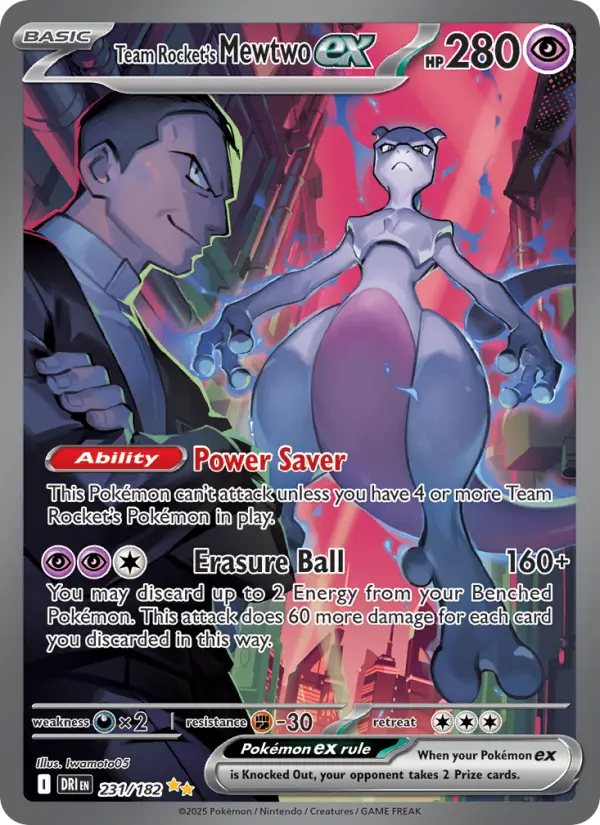 Team Rocket's Mewtwo ex 231 — the most expensive Destined Rivals card