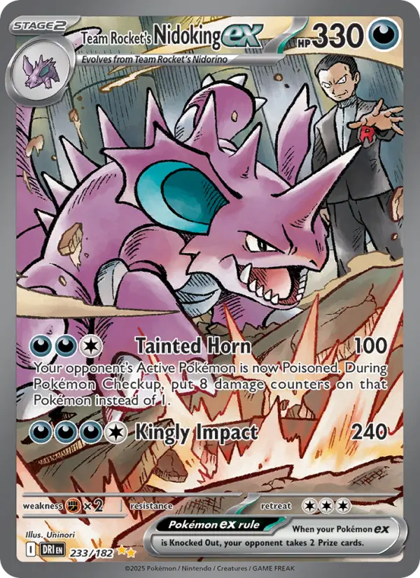 Team Rocket's Nidoking ex 233 card from Destined Rivals