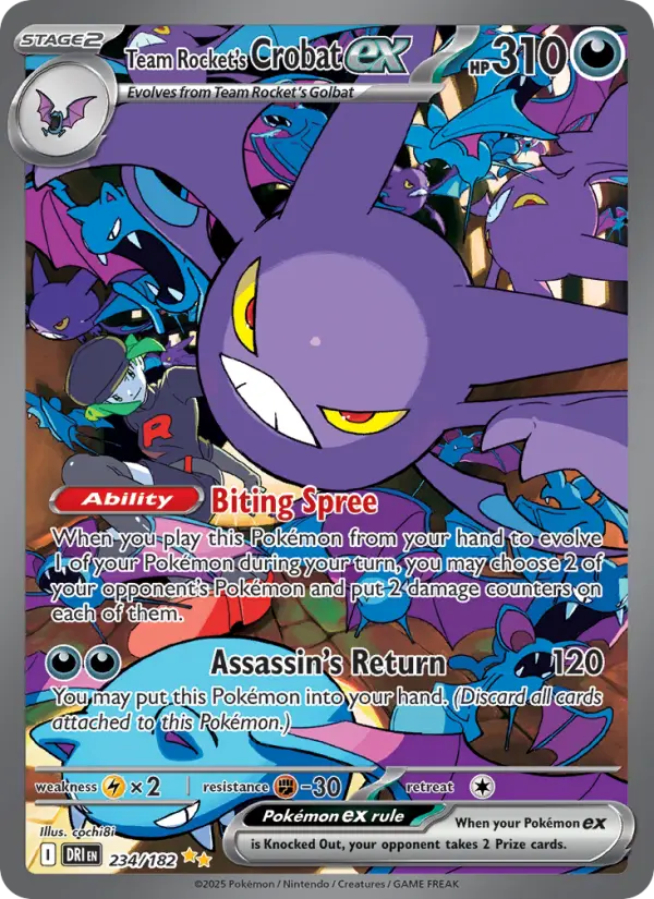 Team Rocket's Crobat ex 234 — Destined Rivals 234, Holofoil finish
