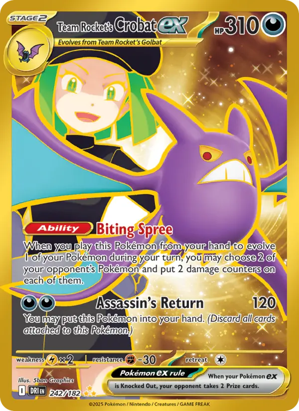 Team Rocket's Crobat ex 242 — Destined Rivals 242, Holofoil finish