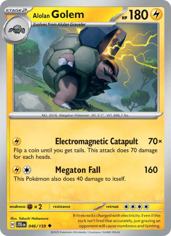 Alolan Golem 46 card from Journey Together