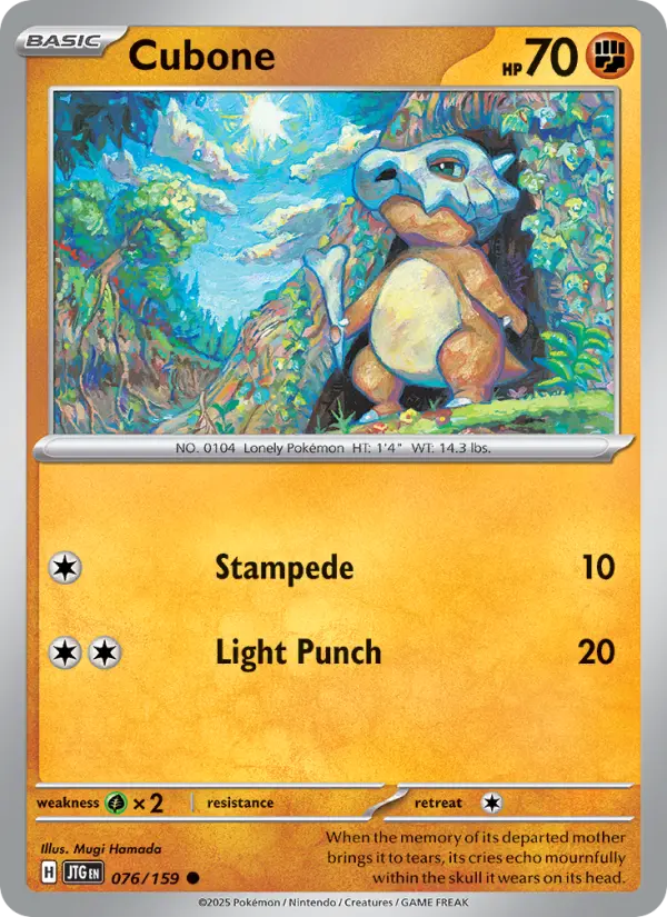 Cubone 76 card from Journey Together