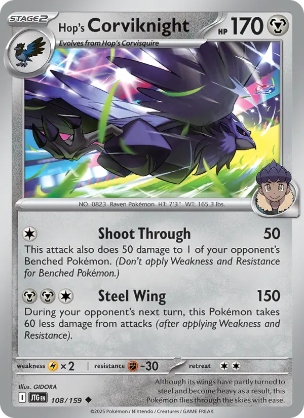 Hop's Corviknight 108 card from Journey Together