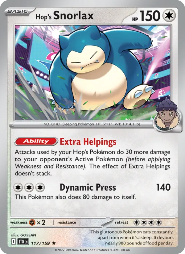 Hop's Snorlax 117 — Journey Together 117, Holofoil finish