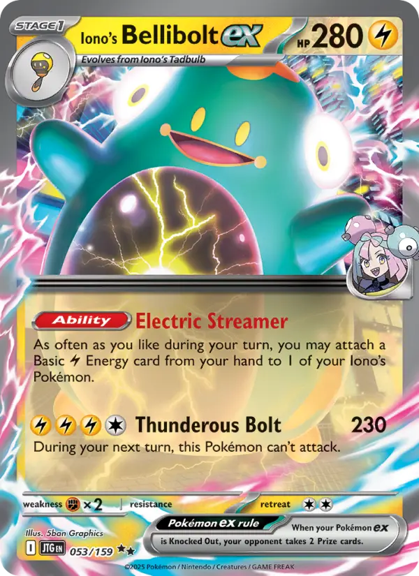 Iono's Bellibolt ex 53 card from Journey Together