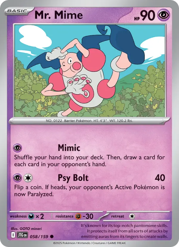 Mr. Mime 58 card from Journey Together