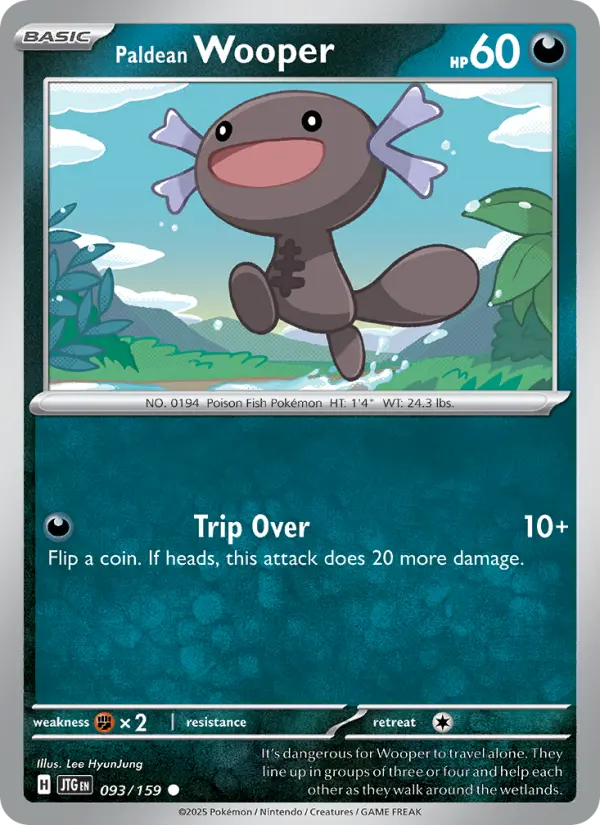 Paldean Wooper 93 card from Journey Together