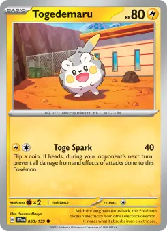 Togedemaru 50 — shown as an example of the Reverse Holofoil finish