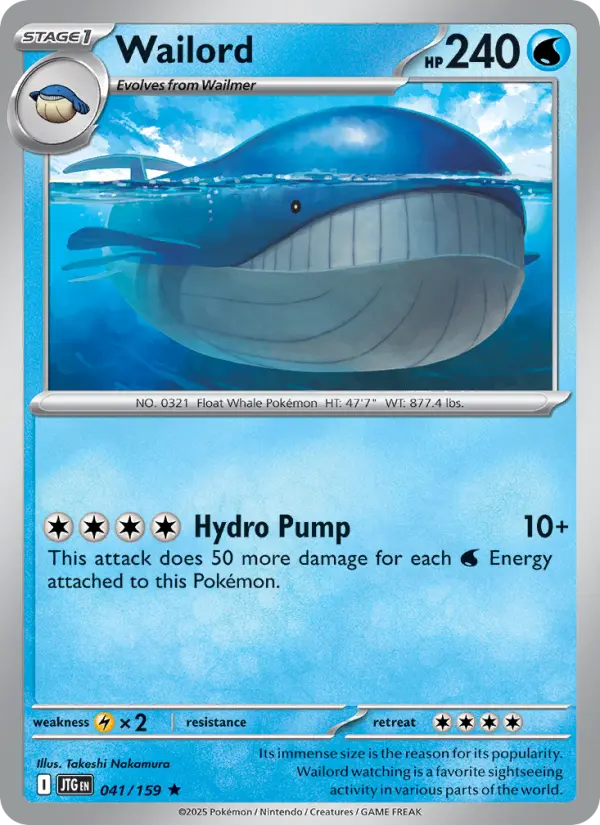 Wailord 41 card from Journey Together