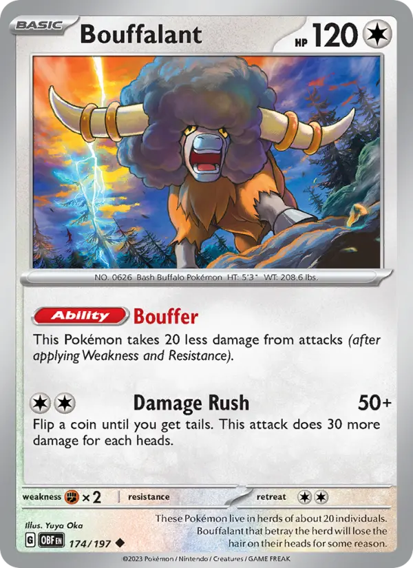 Bouffalant 174 card from Obsidian Flames