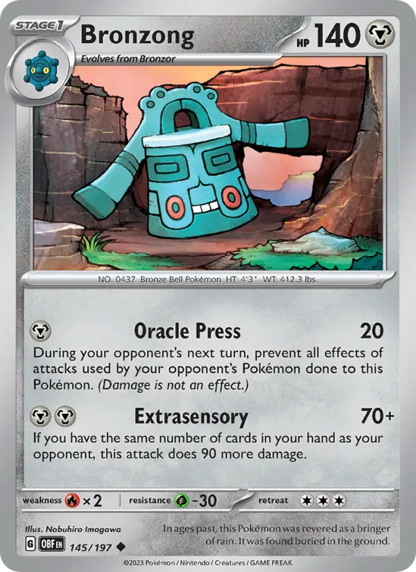 Bronzong 145 card from Obsidian Flames