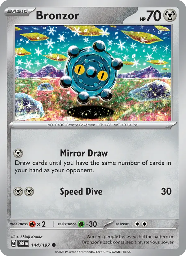 Bronzor 144 card from Obsidian Flames