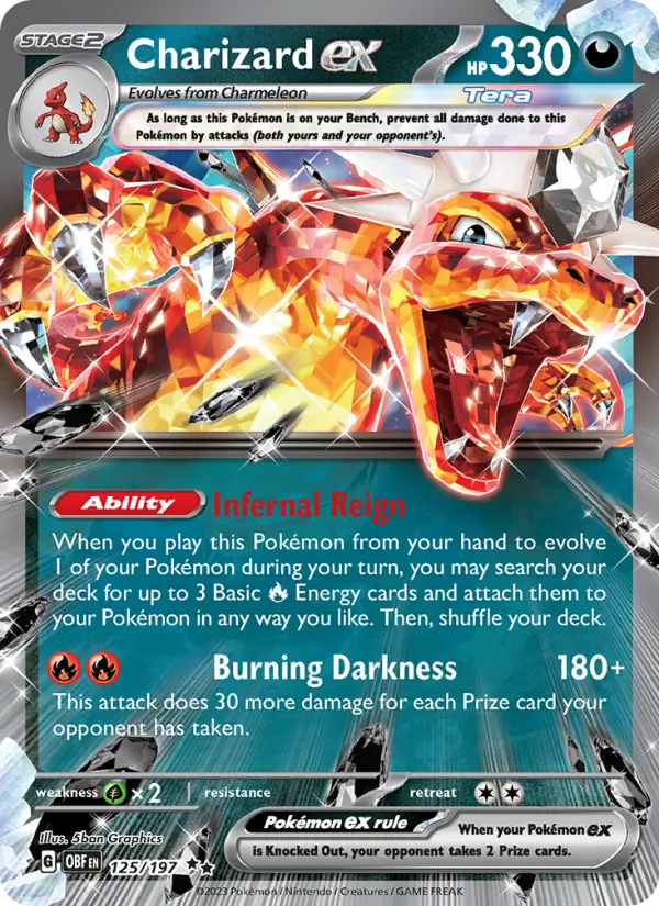 Charizard ex 125 — Obsidian Flames 125, Holofoil finish