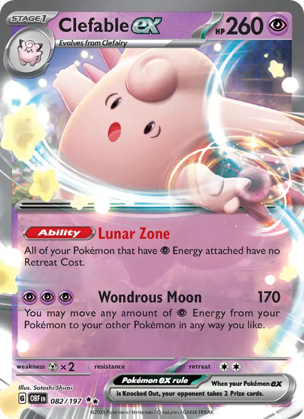 Clefable ex 82 — Obsidian Flames 82, Holofoil finish