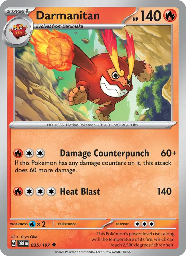 Darmanitan 35 card from Obsidian Flames