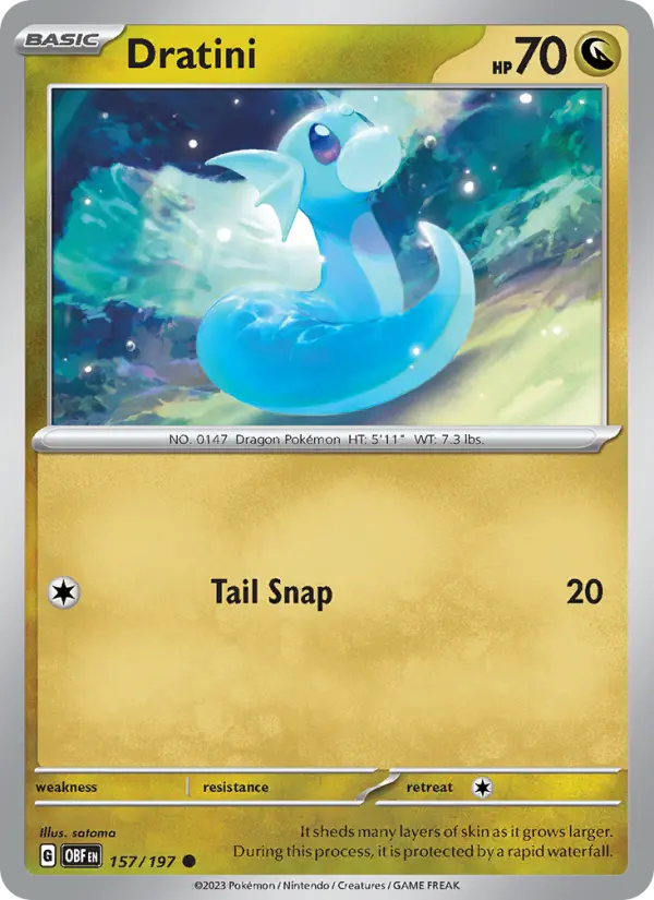 Dratini 157 card from Obsidian Flames