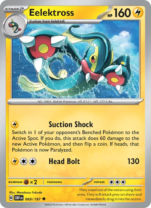 Eelektross 69 card from Obsidian Flames