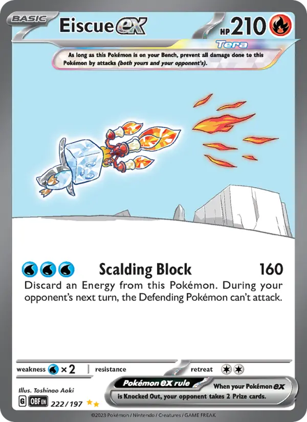 Eiscue ex 222 card from Obsidian Flames