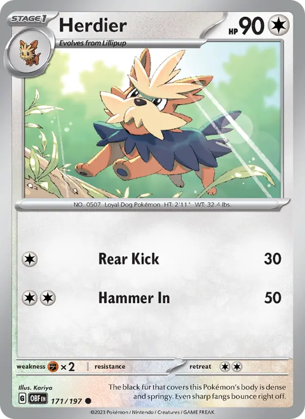 Herdier 171 card from Obsidian Flames