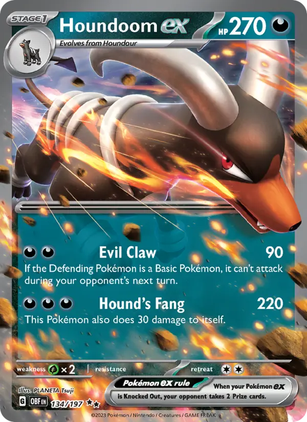 Houndoom ex 134 card from Obsidian Flames