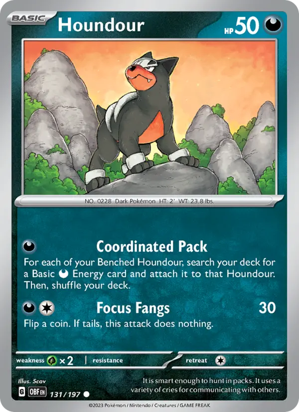 Houndour 131 — Obsidian Flames 131, Normal finish