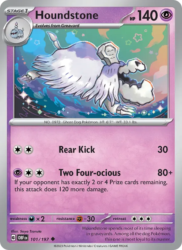 Houndstone 101 card from Obsidian Flames